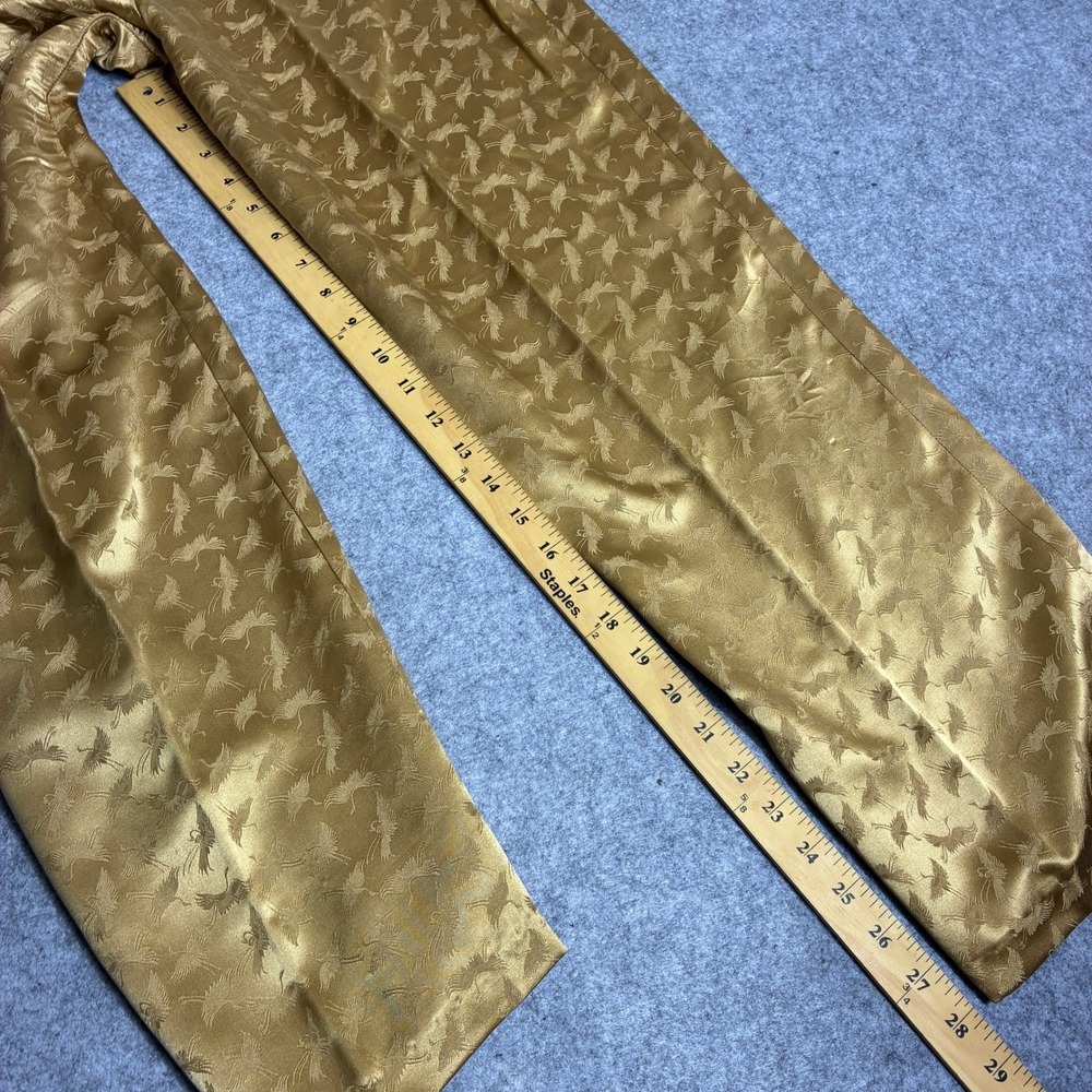 Vintage Anne Namba Size XS Gold Satin Crane Print Pants Elastic Waist - Picture 5 of 6